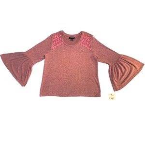 Liz Claiborne soft long sleeve purple & black knit sweater